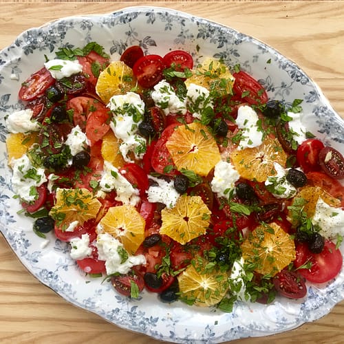 Anne Shooter's tomato, orange and mozzarella salad