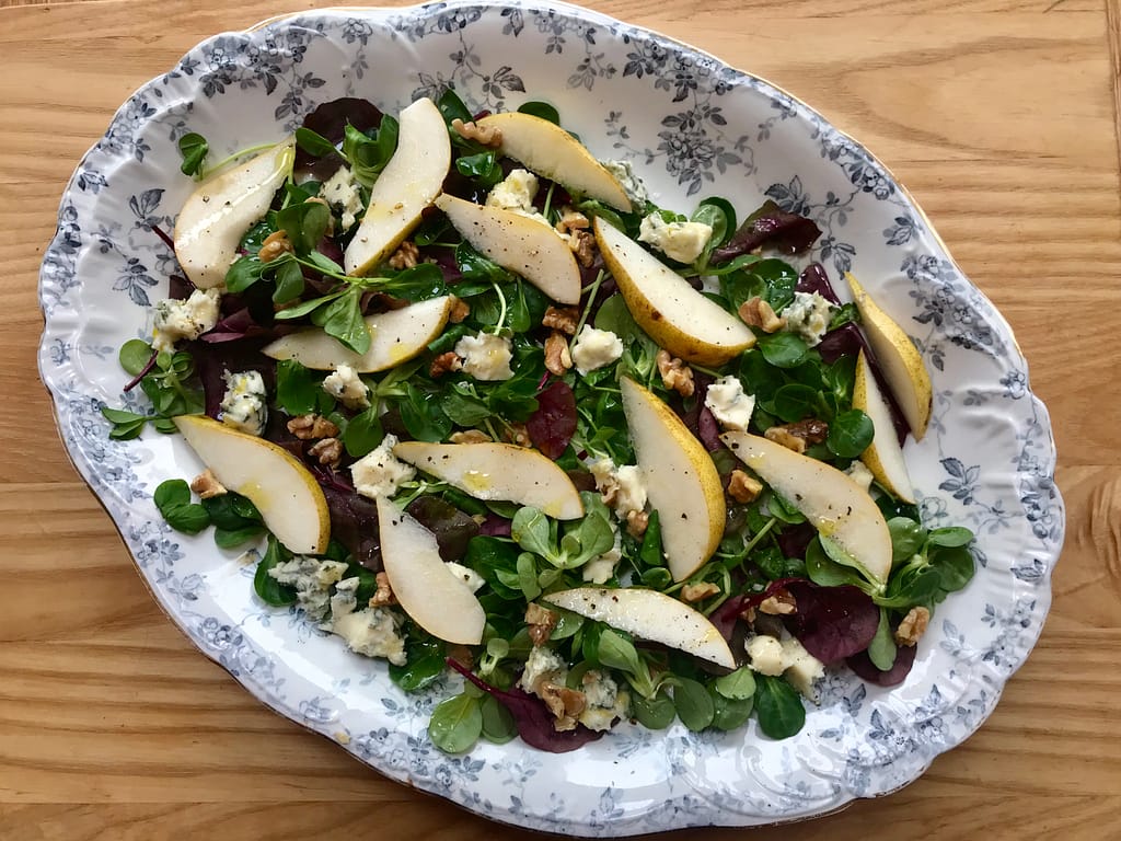 Pear, walnut and Gorgonzola dolce salad
